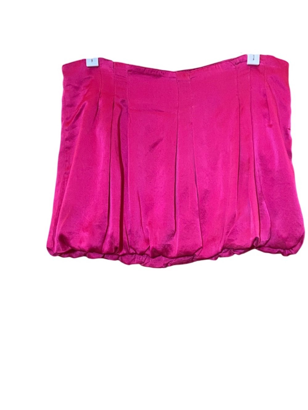 Patrizia Pepe Archival Y2K Fuchsia Pink 100% Silk Sateen Bubble Mini Skirt 42 6